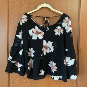 Black Floral Blouse